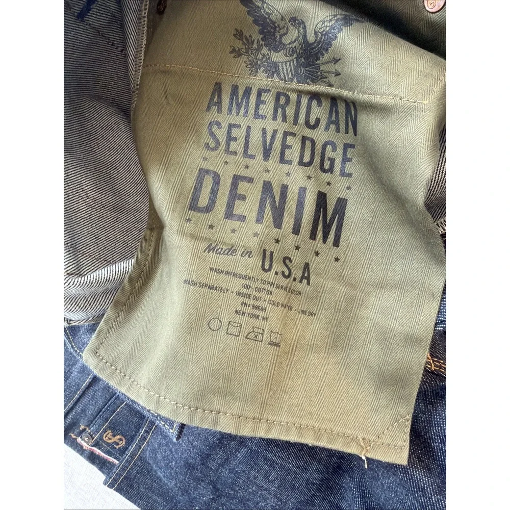 Todd Snyder Selvedge Jeans 34X32 American Denim Button Fly Slim Fit Dark Wash